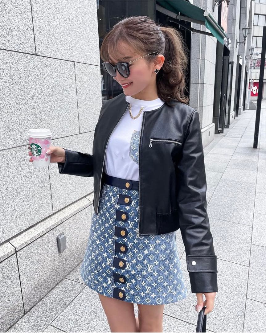 y*✩様 シェリエ レザーライダースブルゾン