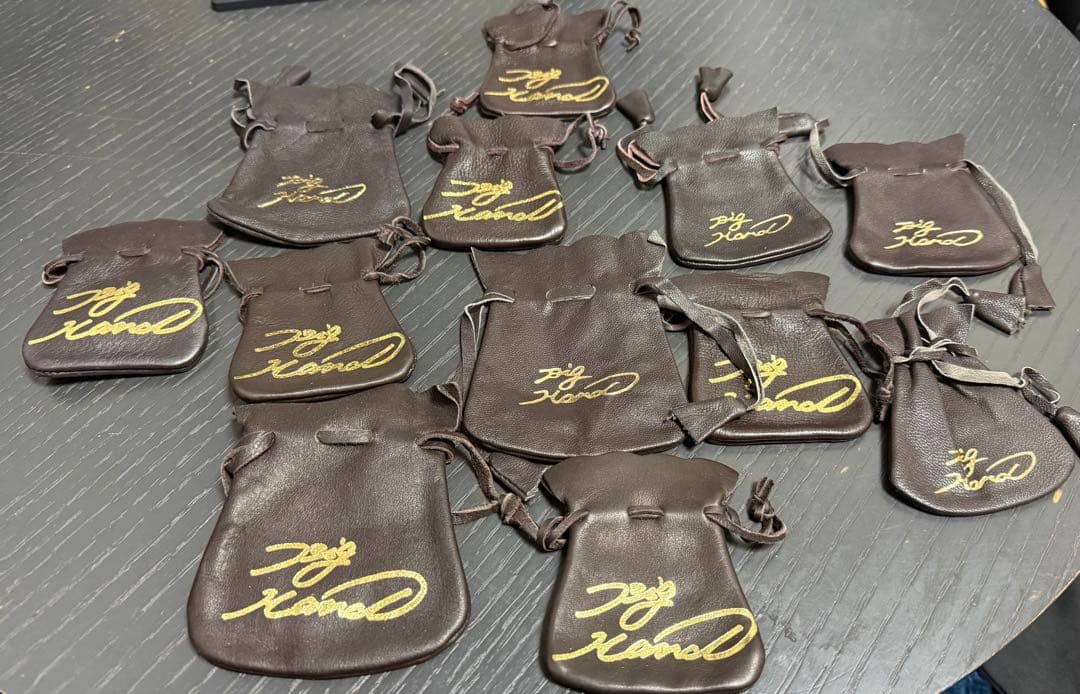 BIGHAND ブラウン巾着袋 13個セット ロゴ入り