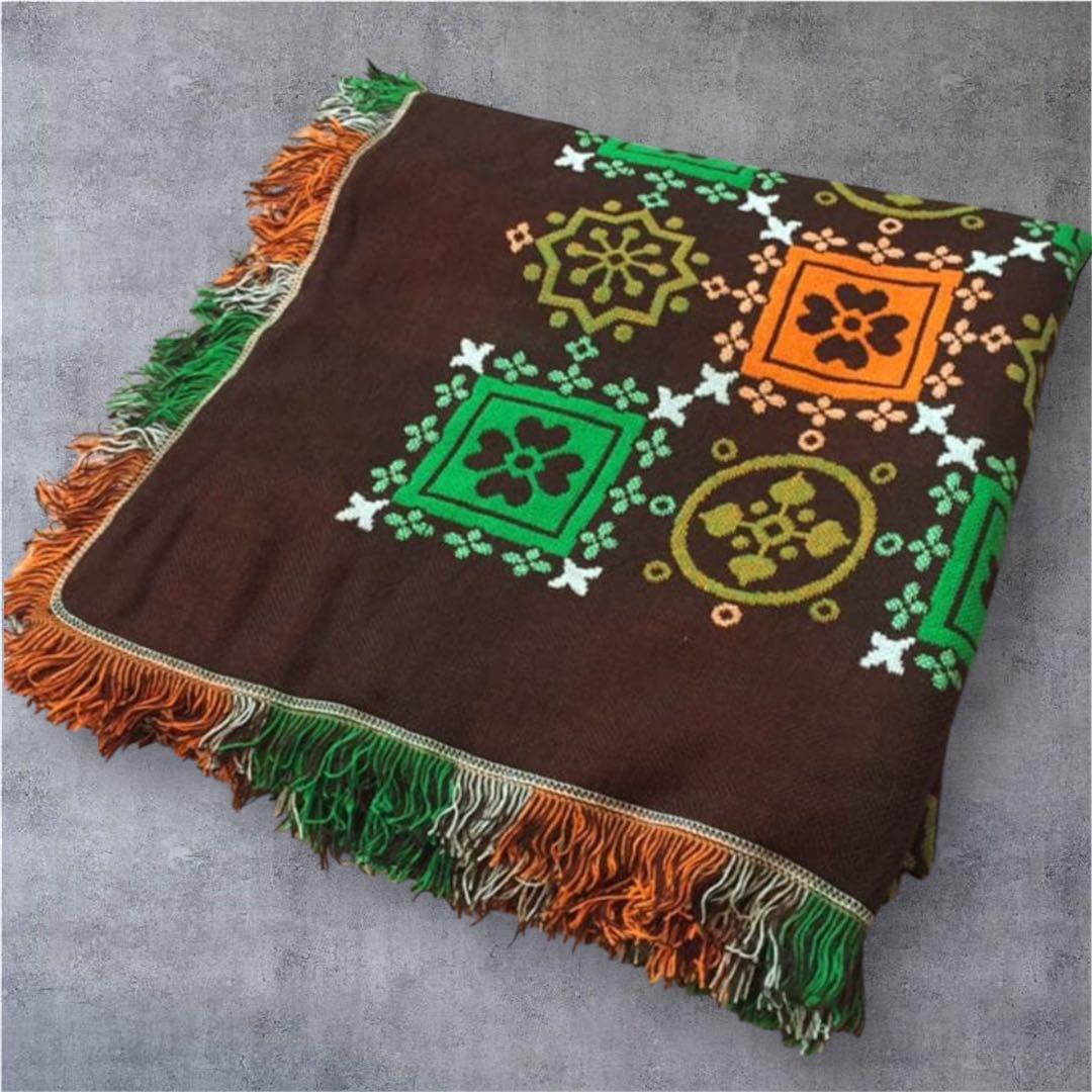 未使用 昭和レトロ こたつ上掛け こたつカバー　茶系