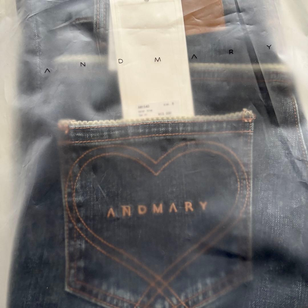 パンツ andmary Heart stitch denim navy blue M