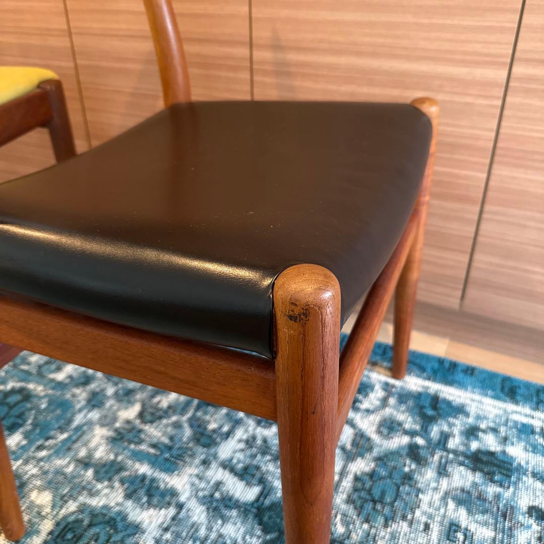 ハンス J. ウェグナー W2 チェア 北欧ヴィンテージ ブラックレザー