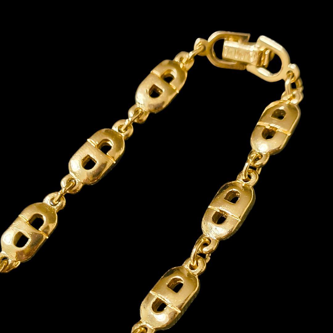 良品/Dior ディオール ブレスレット ゴールド CDロゴ ヴィンテージ 刻印