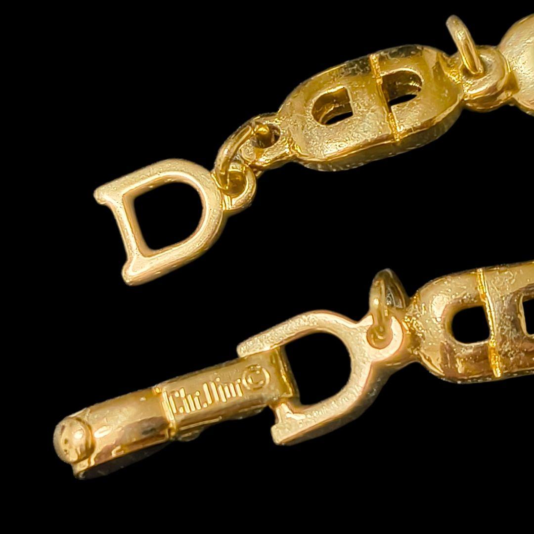 良品/Dior ディオール ブレスレット ゴールド CDロゴ ヴィンテージ 刻印