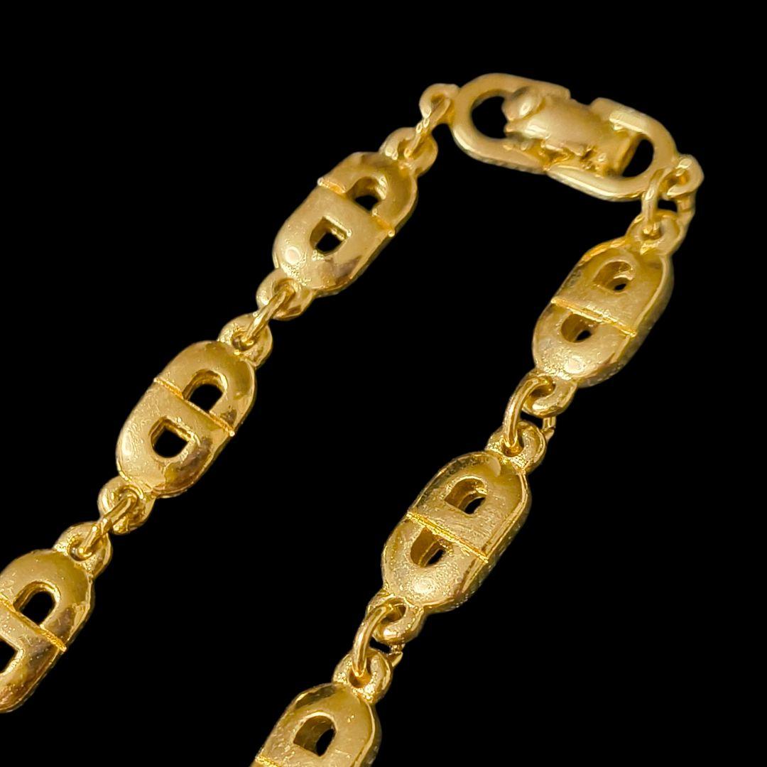 良品/Dior ディオール ブレスレット ゴールド CDロゴ ヴィンテージ 刻印