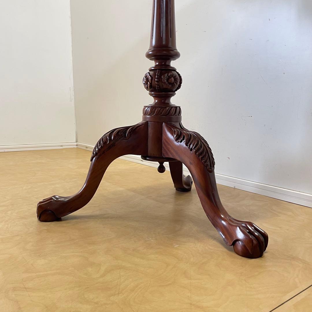 猫脚 折りたたみテーブル ティルトップテーブル 丸テーブル アンティーク