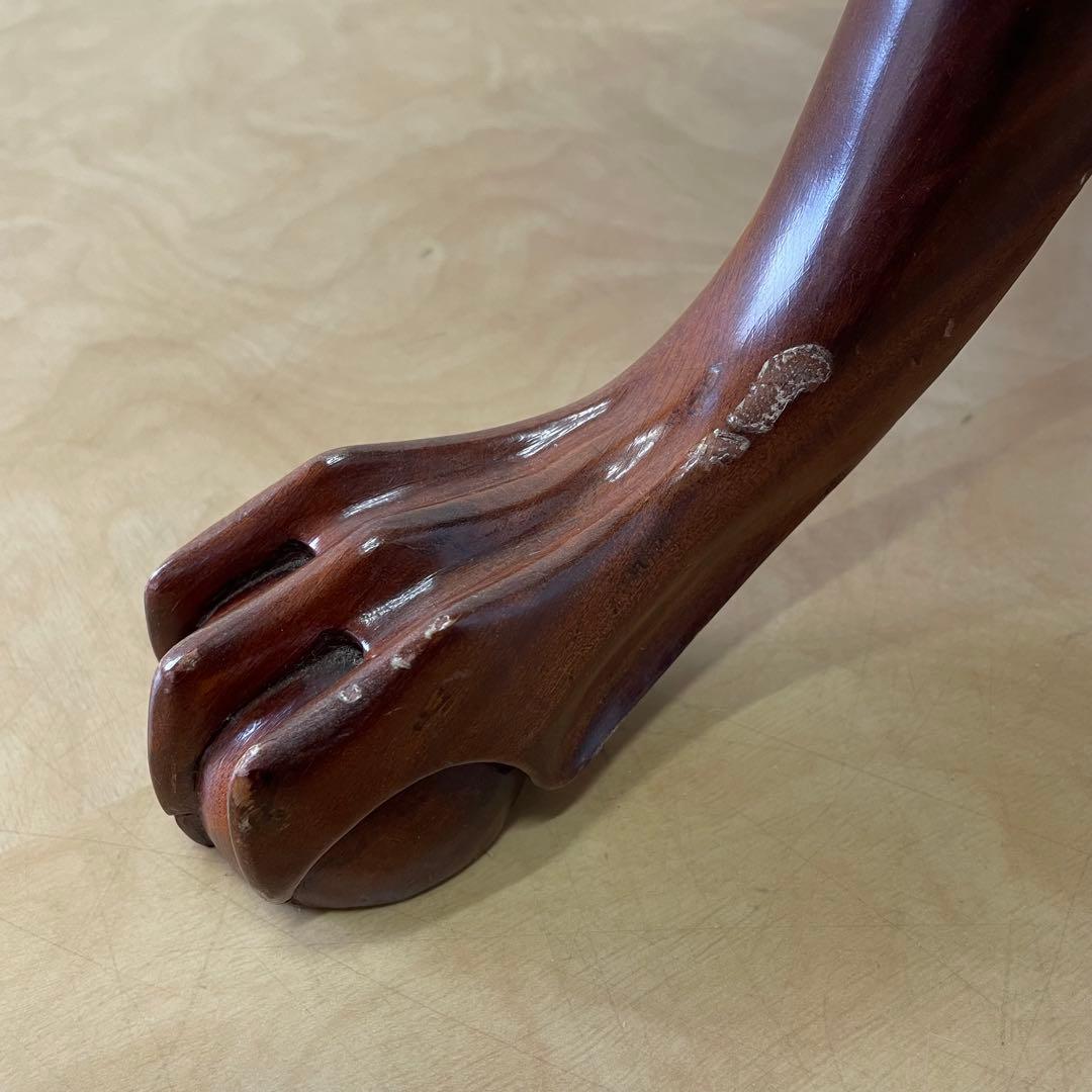 猫脚 折りたたみテーブル ティルトップテーブル 丸テーブル アンティーク