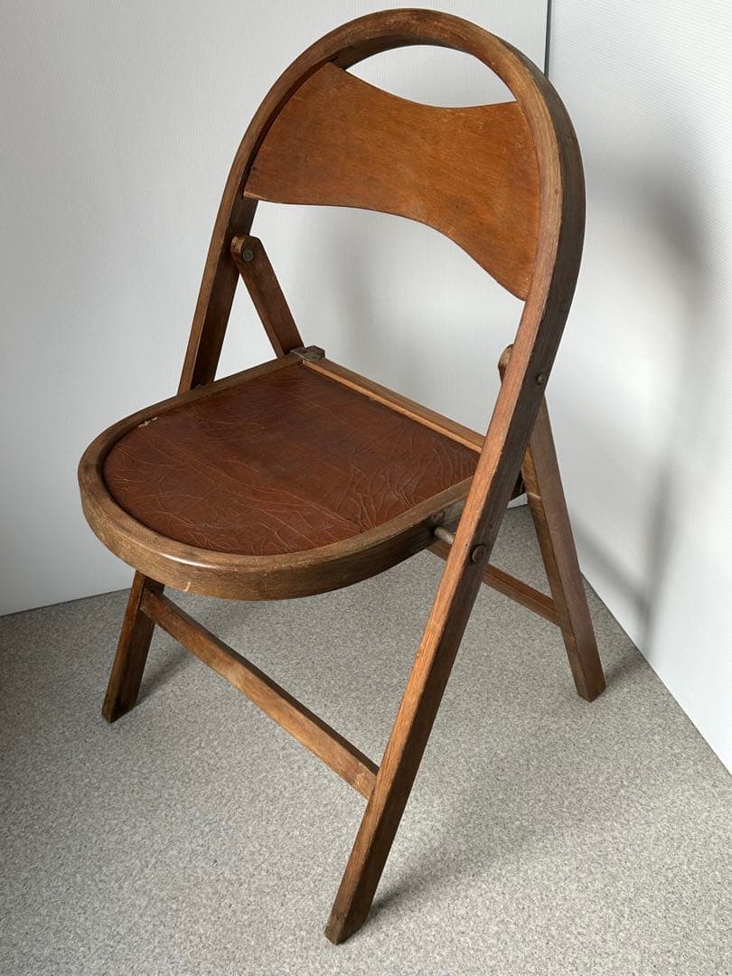 アンティーク　木製フォールディングチェア　　折り畳み椅子　古道具　ヴィンテージ