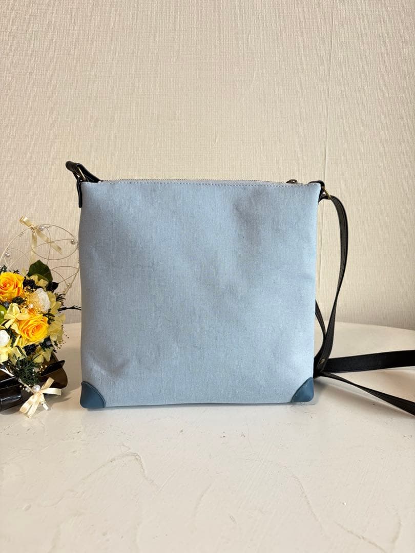 サコッシュ　少し大きめ　ブルー系