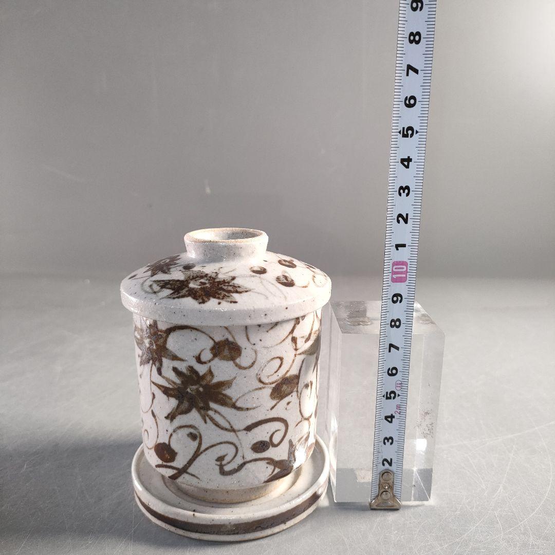 A1377-6/加藤幸兵衛窯/志野織部唐草文蒸碗5客/共箱/煮物椀/懐石道具/