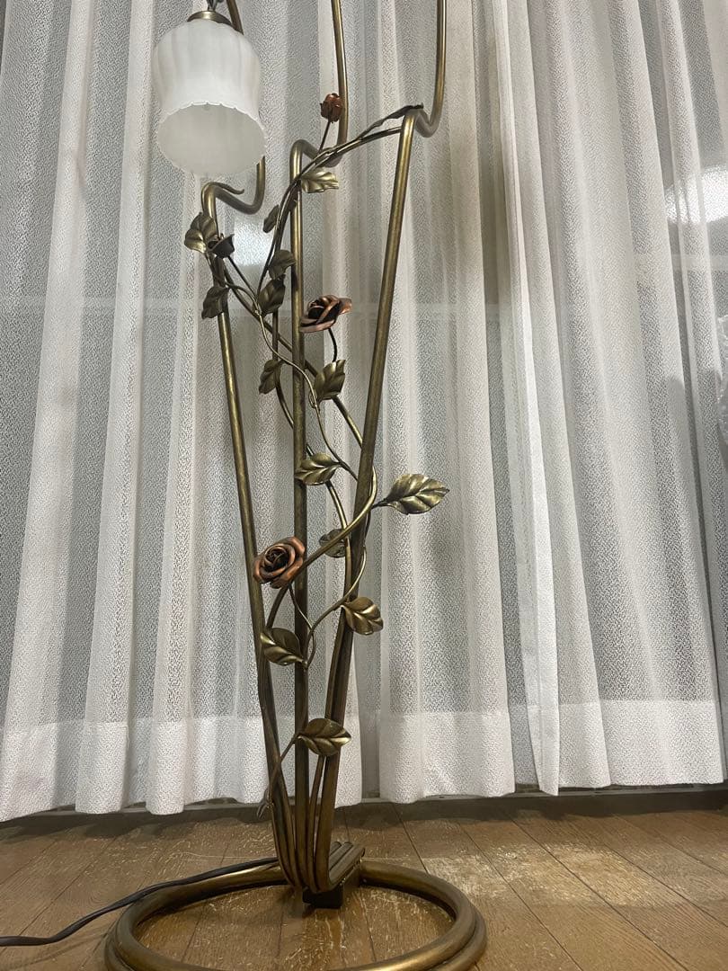 アンティーク フロアライト スタンドライト 照明　三連ローズ　大型