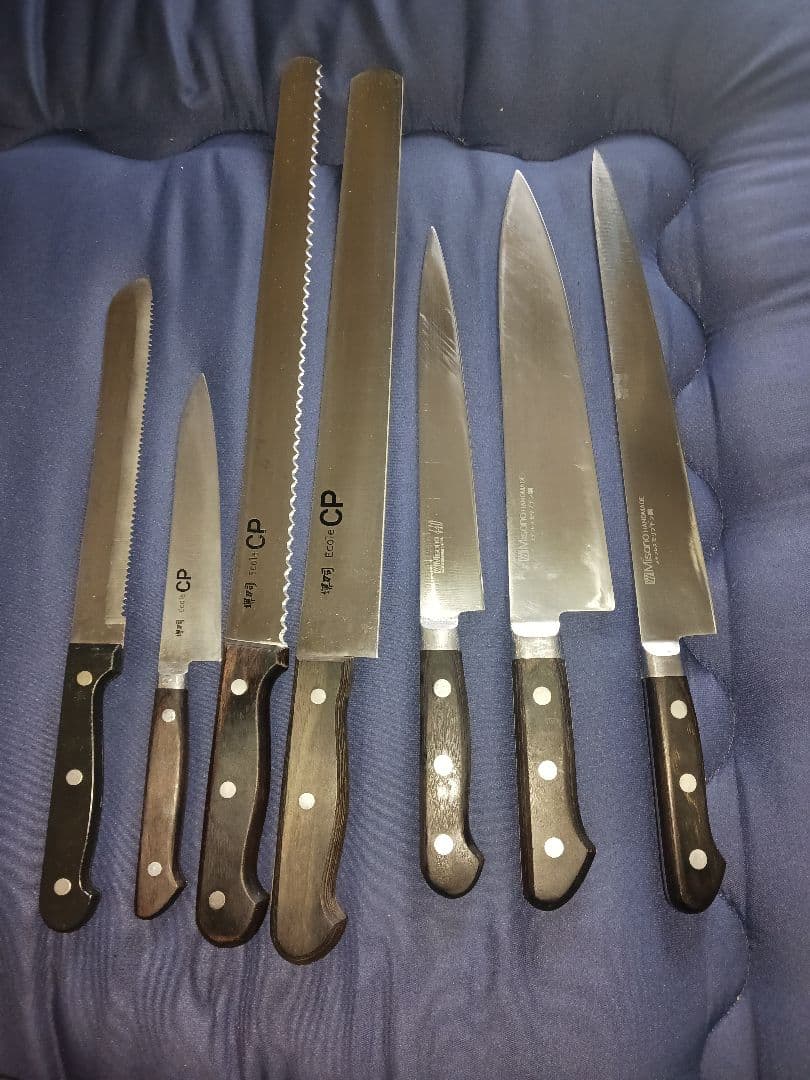 【ミソノ　堺刀司　包丁セット】ミソノ包丁3点+製菓専門学校の堺刀司包丁4点