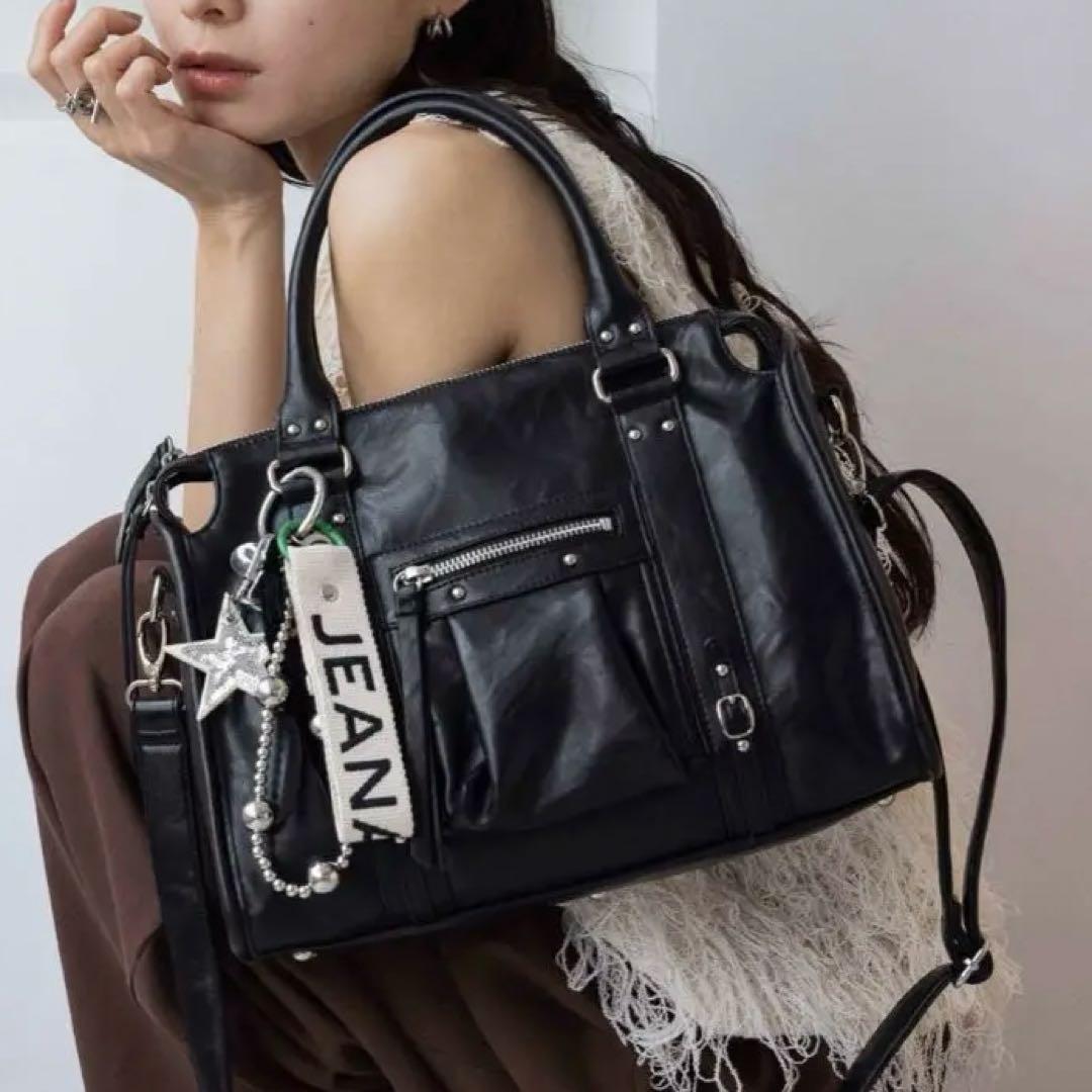 アンティークフェイクレザーボストン JEANASIS