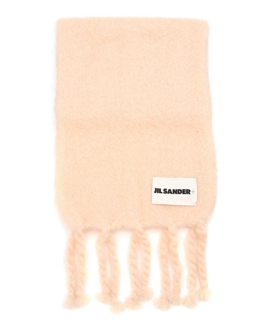 JIL SANDER ベビーピンク マフラー フリンジ付き