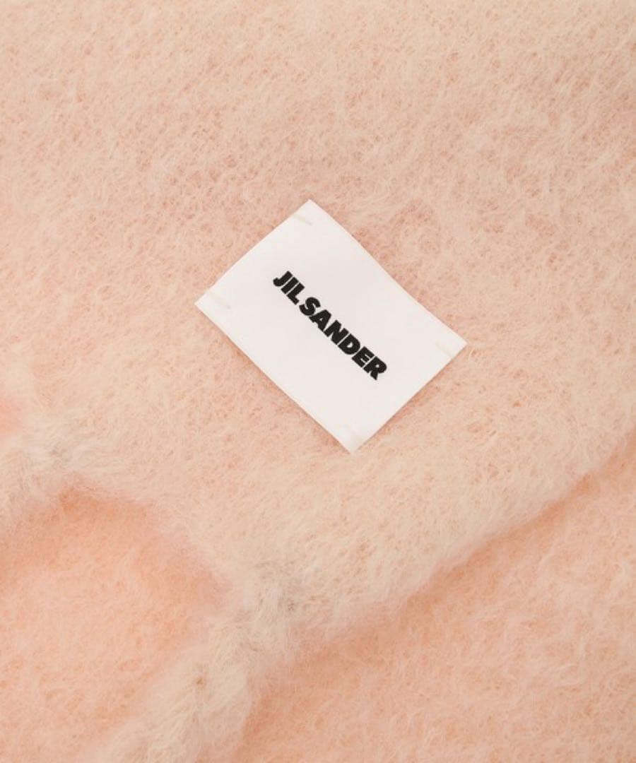 JIL SANDER ベビーピンク マフラー フリンジ付き