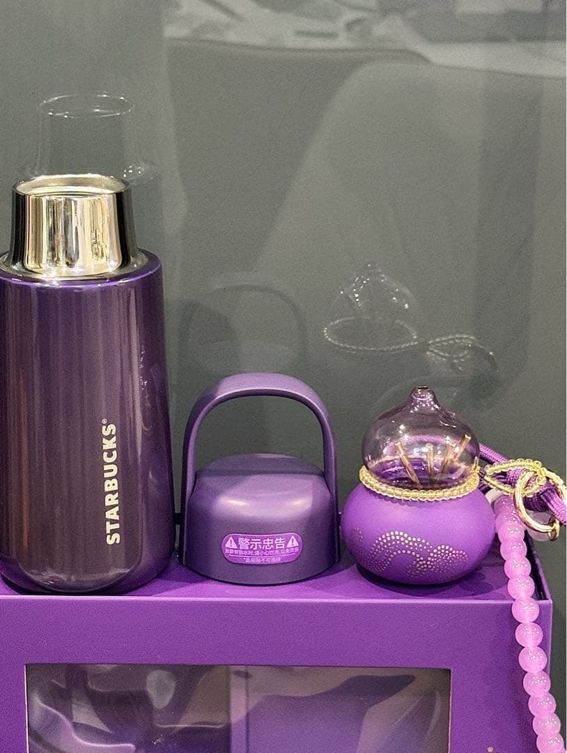 海外限定 Starbucks ステンレスボトル ギフトセット パープル