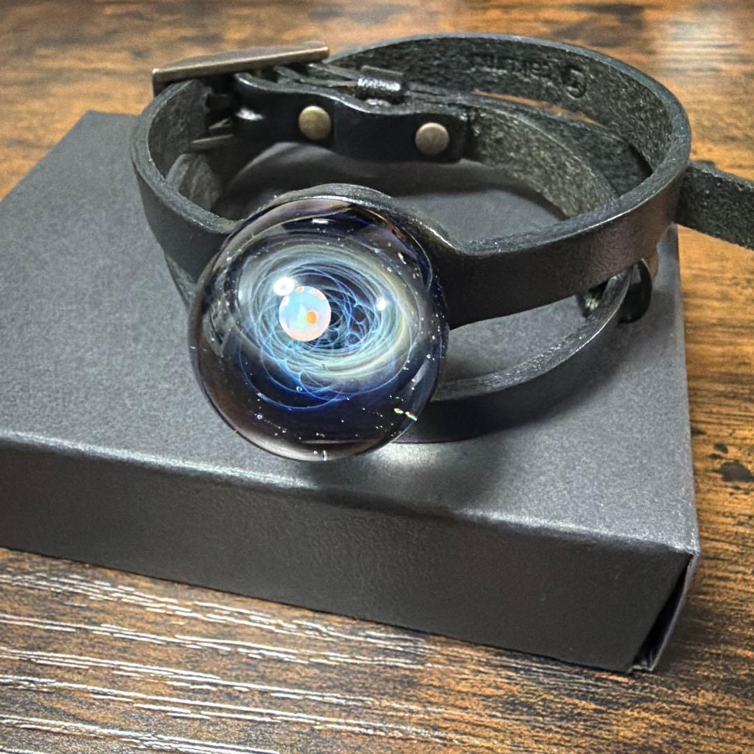 正規品　宇宙ガラス +α 赤系 ブラックオパール　戸水賢志　ブレスレット