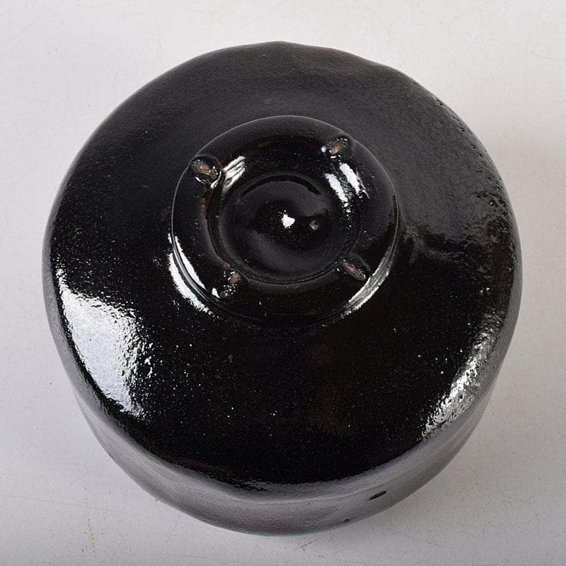 茶道具　楽吉佐衛門　黒楽茶碗　共布共箱　V　R8717