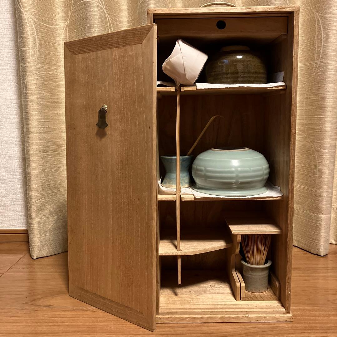 茶道具　箱付き　一式　抹茶　当時物　現状品　茶碗　茶杓　柄杓　茶筅