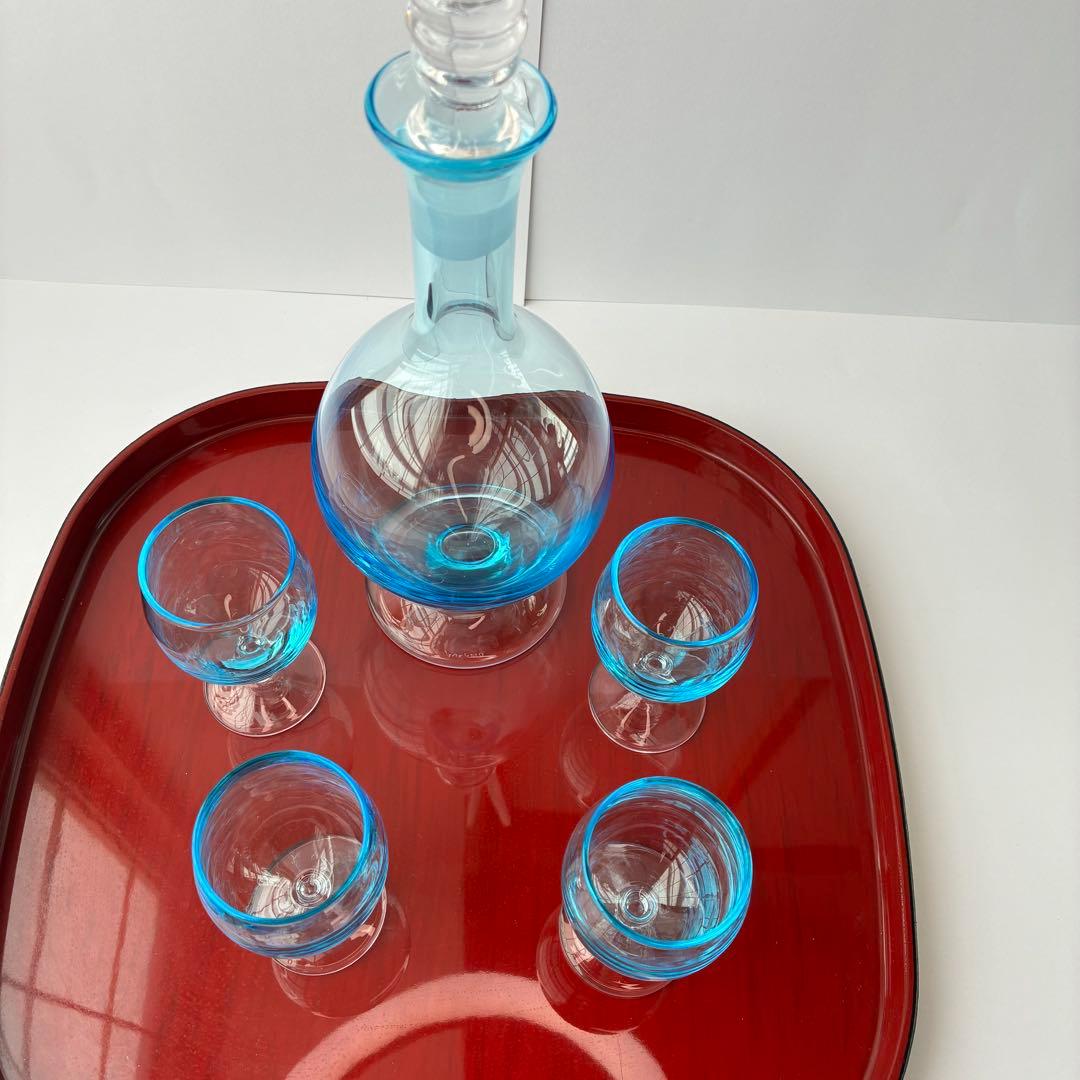 値下げ‼️ベネチアングラス ムラーノ　デキャンター＆ミニグラス 4個セット