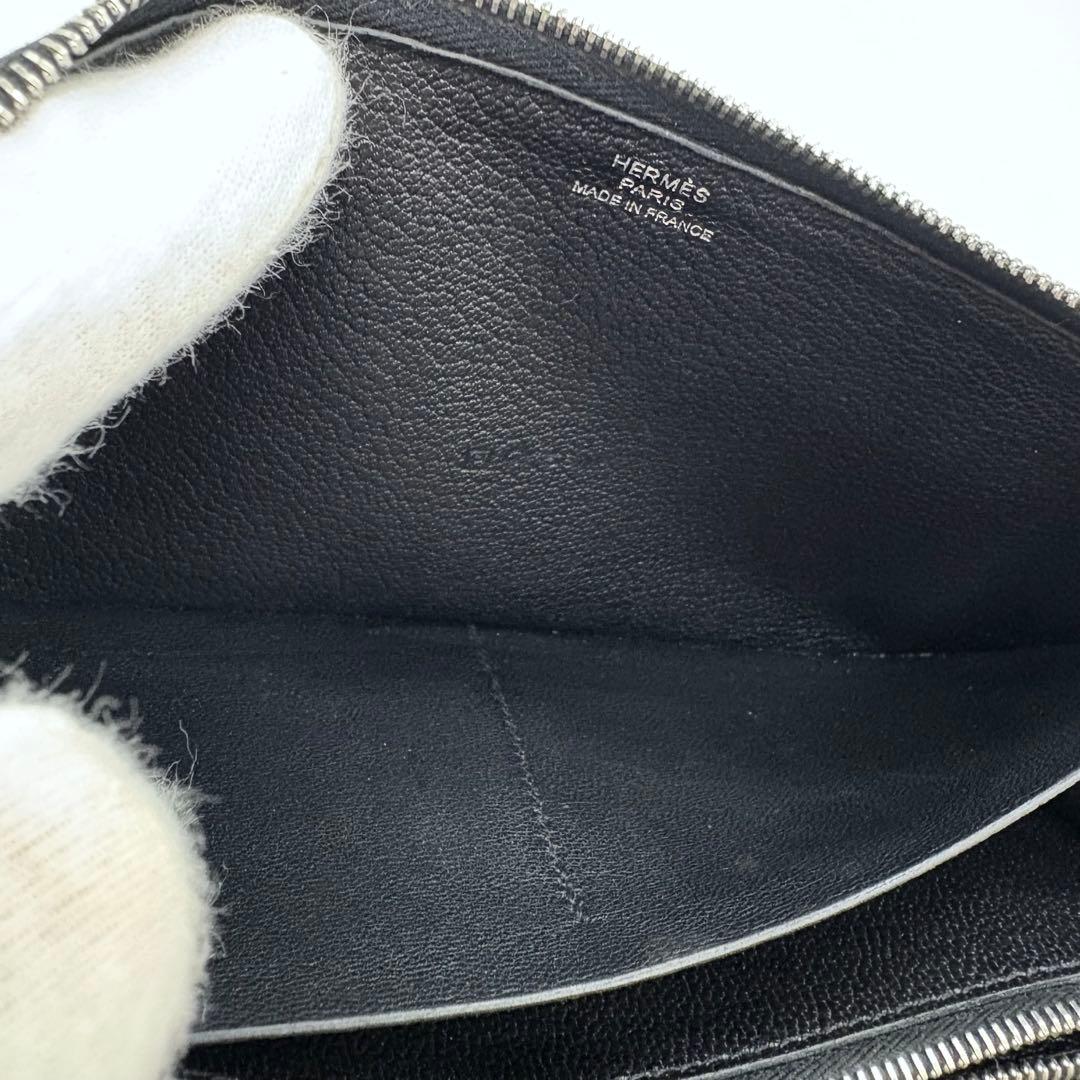 HERMES エルメス アザップロング 黒 オールレザー ブラック　長財布
