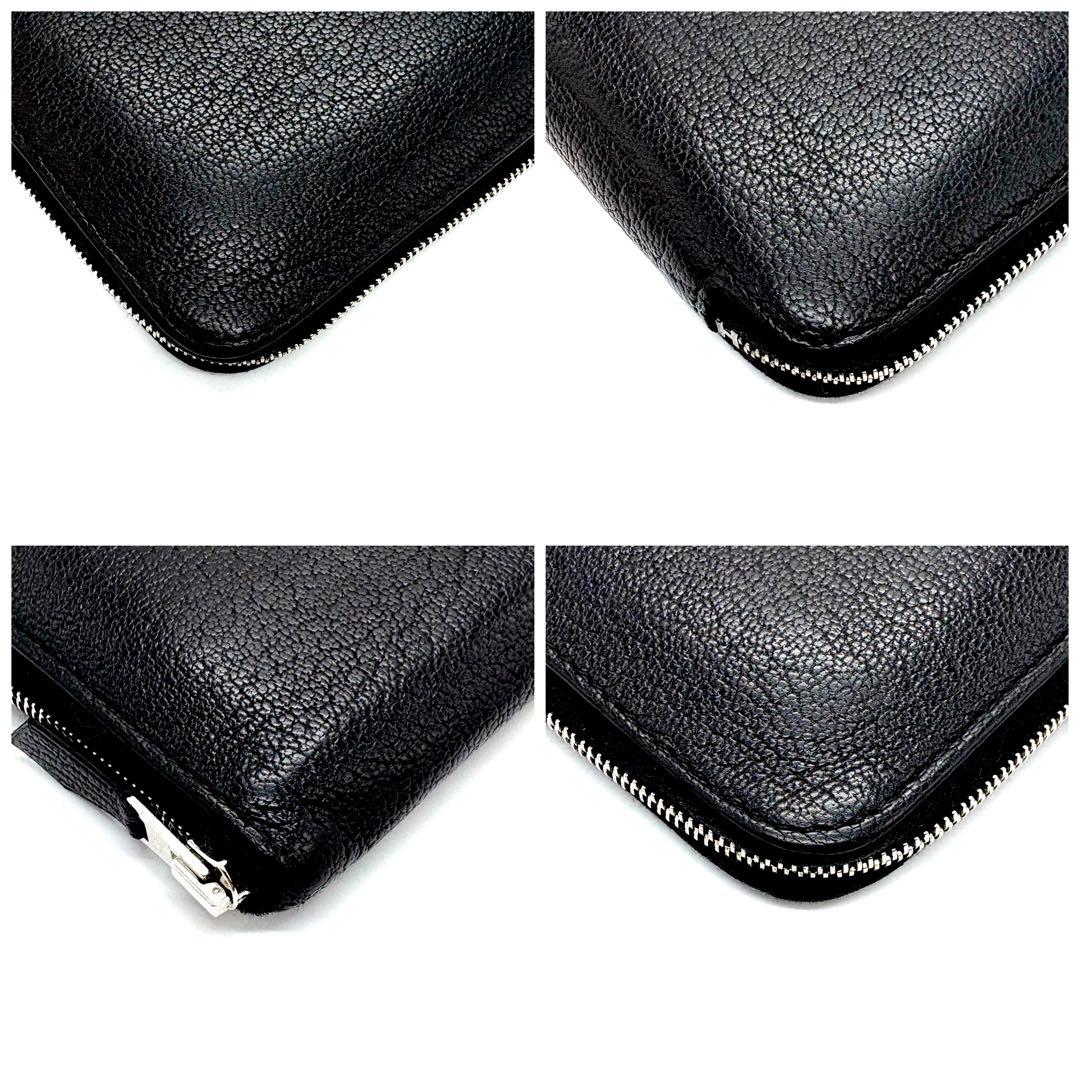 HERMES エルメス アザップロング 黒 オールレザー ブラック　長財布