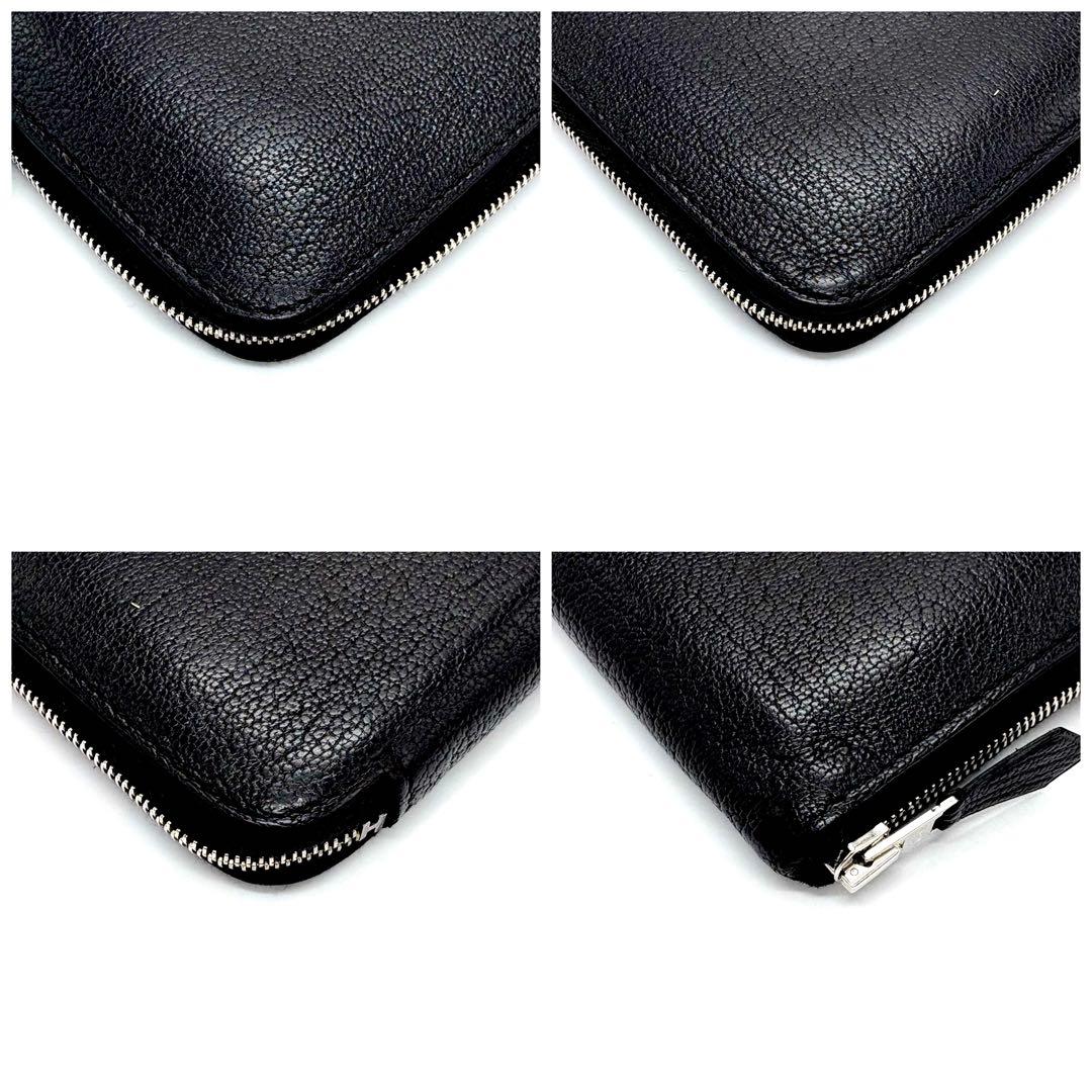 HERMES エルメス アザップロング 黒 オールレザー ブラック　長財布