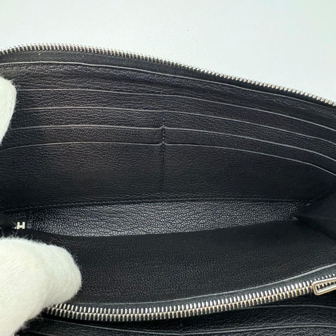 HERMES エルメス アザップロング 黒 オールレザー ブラック　長財布