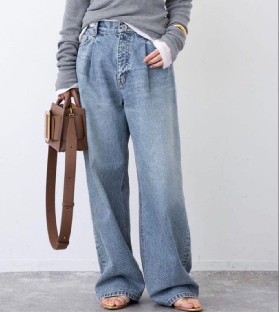 ドゥーズィエムクラス/EVERYDAY I LIKE タックバギーデニム　34