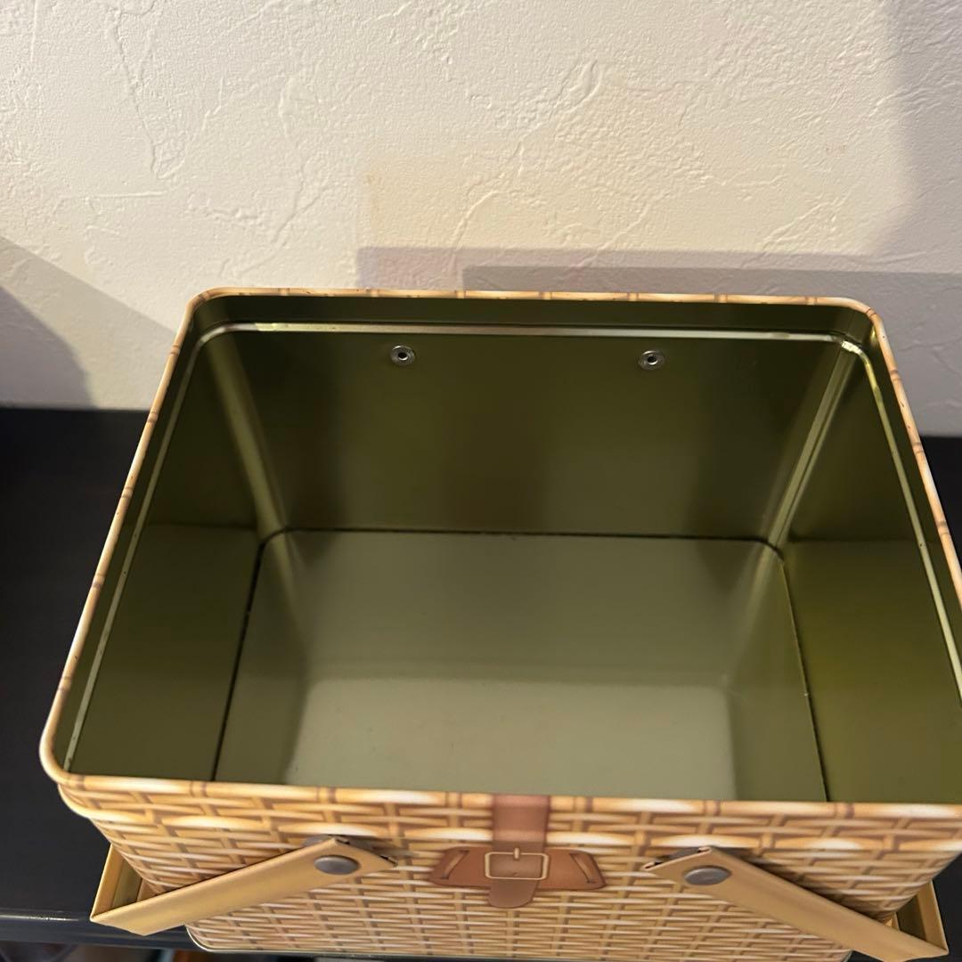 バスケット柄缶　4set かごバッグ　ティン