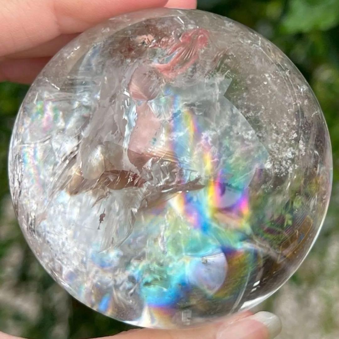 ✮超目玉✮☆美宝珠☆極品極上 水晶玉✨レインボー レムリアンシード 丸玉 天然石