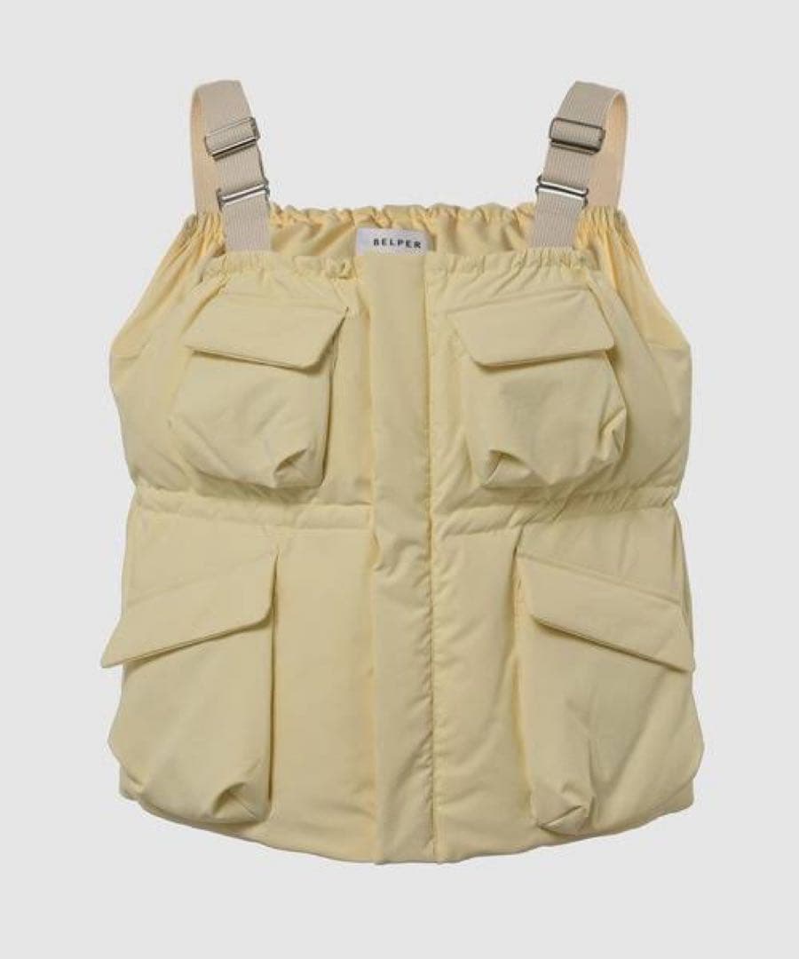 うきこ BELPER ポケットダウンベスト クリームイエロー 23AW