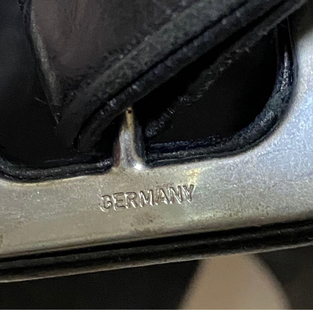 ALBAROSA ブラックレザーロングコート(ベルト付)