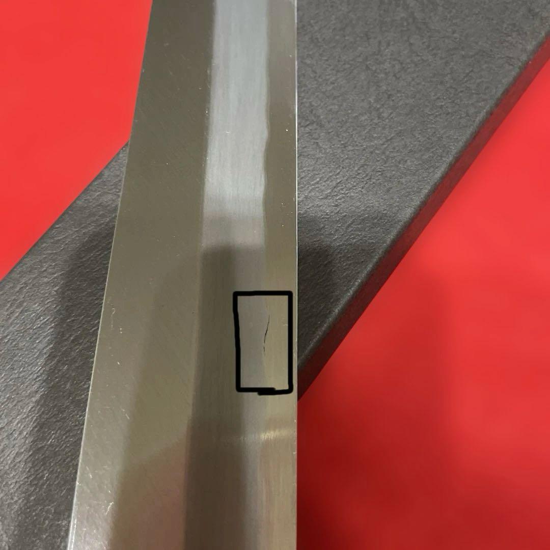 柳刃包丁　白鋼霞研　水牛桂柄30cm