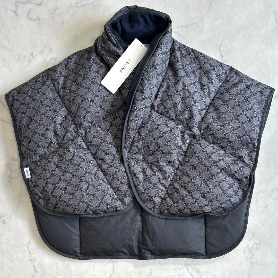 タグ付美品♪セリーヌ マカダム柄 総柄 ダウンベスト グレー sd9