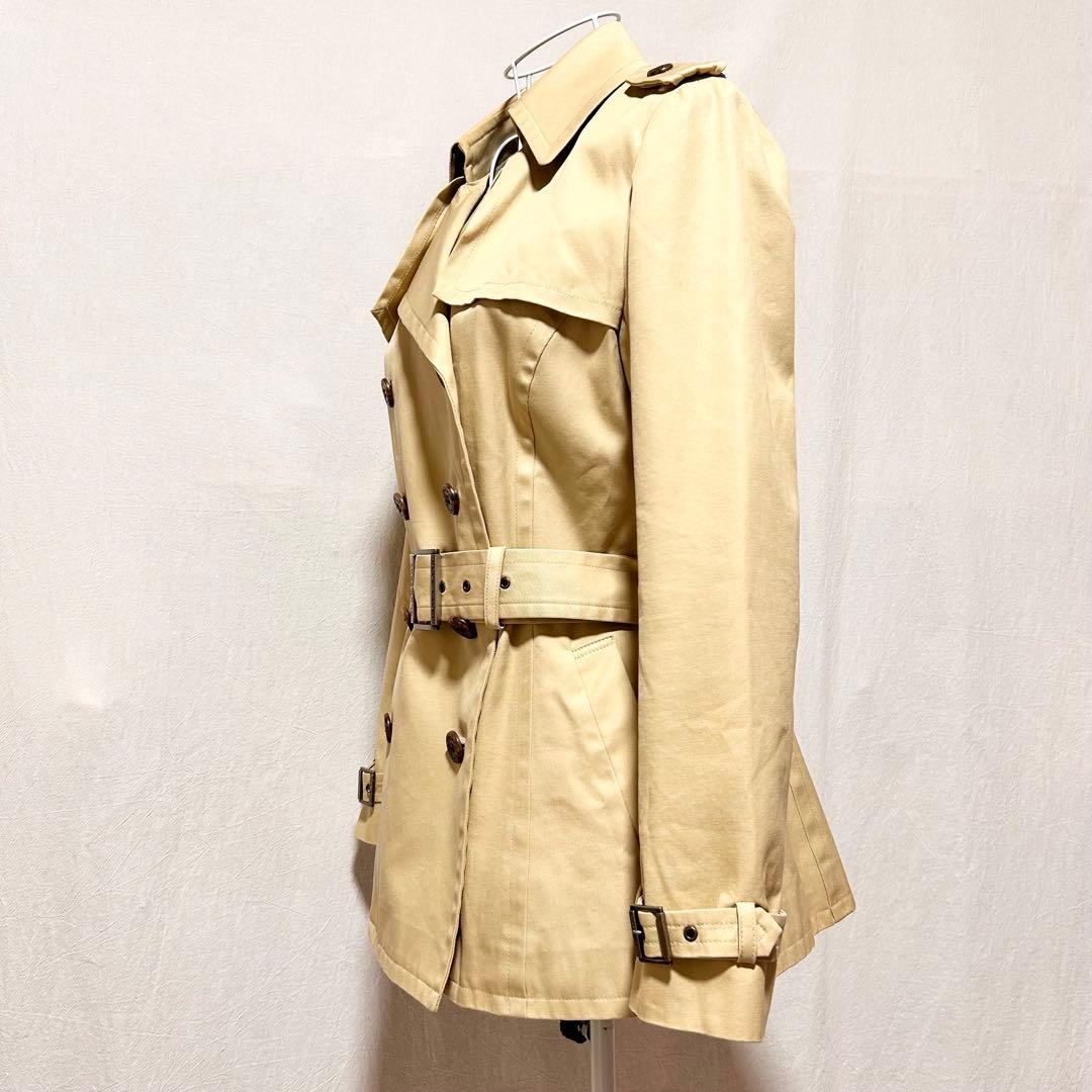 美品 バーバリーブルーレーベル ダブルブレスト トレンチコート スプリングコート