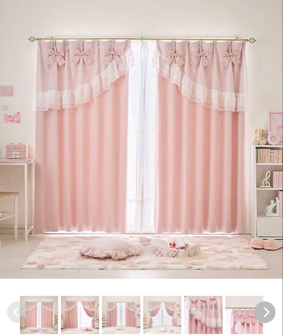 ロマンティックプリンセス1級遮光 ティアラリボンカーテン 遮光カーテン タッセル