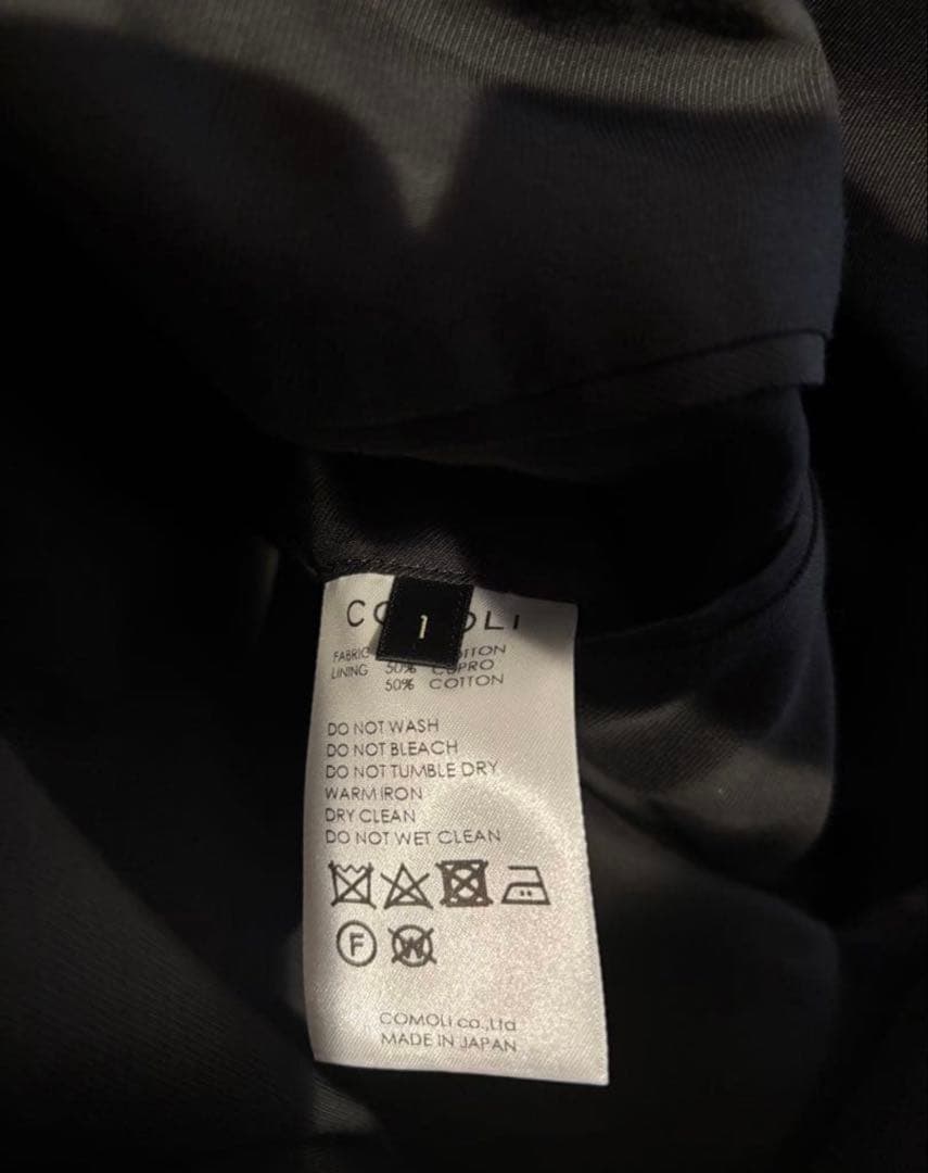 comoli 23ss コットンギャバタイロッケンコート Black size1