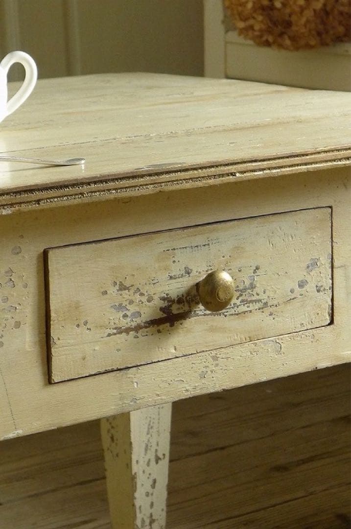 【ヴィンテージ家具】フランス アイボリー コーヒーテーブル