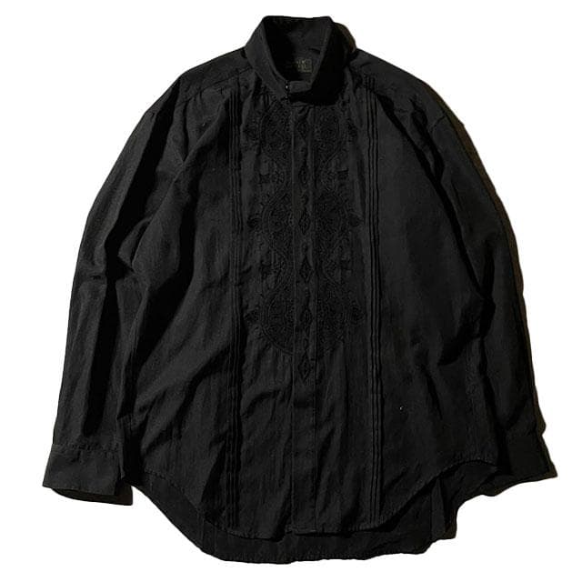 専用90s ヨシユキコニシ【FICCE UOMO】レースドレスシャツ ブラック