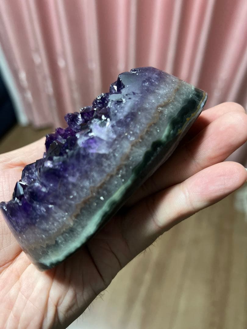 新品　超大最高品質アメジストドームミニクラスター　希少品　台座込　送料無料