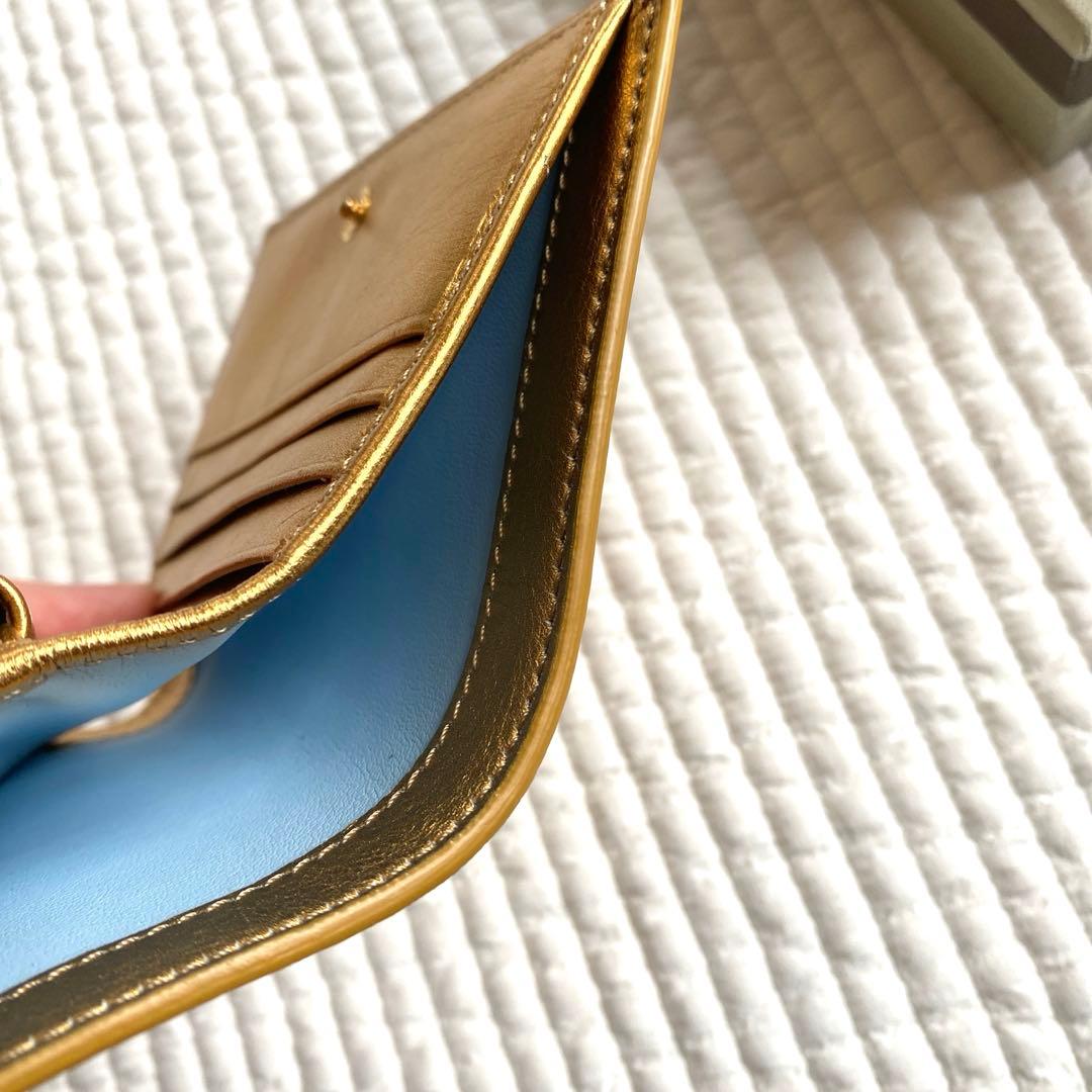 【美品】MARNI ゴールド二つ折り財布