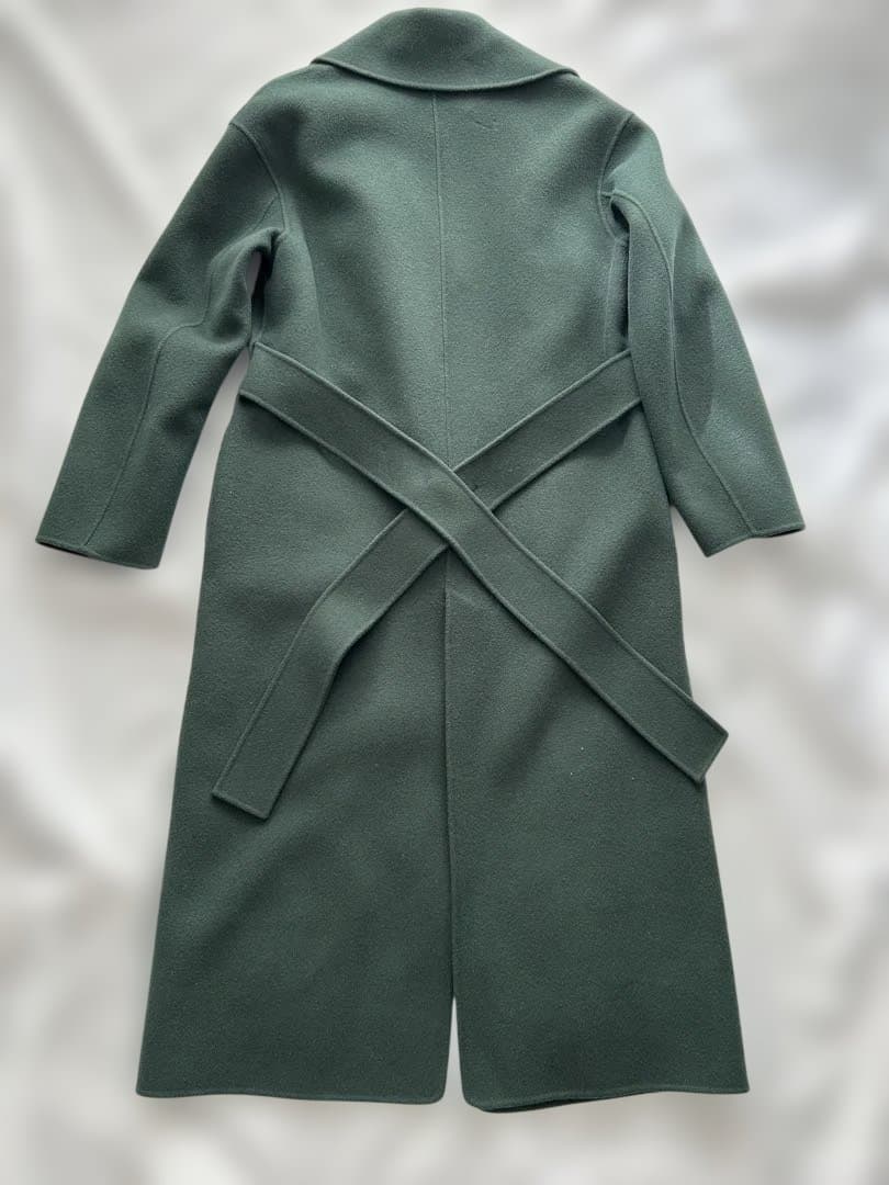 美品♡【ルシェルブルー】ダークグリーン ダブルフェイス ロングトレンチコート36