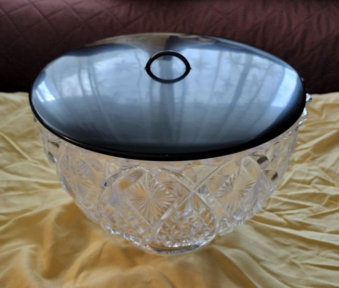 茶道具　水指　江戸切子　義山鉢　ギヤマン　箱付