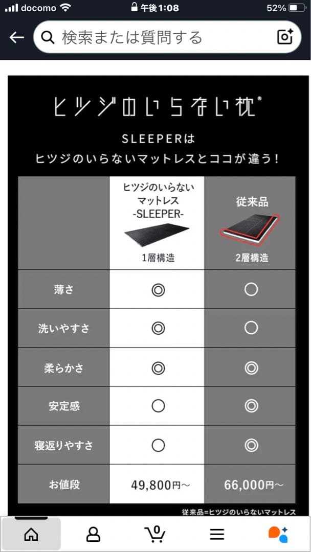 ひつじのいらない枕 マットレススリーパー 一晩使用のみのお品です