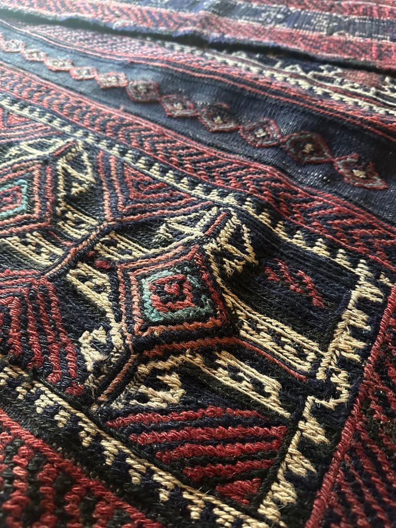 値下げ　年代もの手織り キリム　ヴィンテージ ラグ