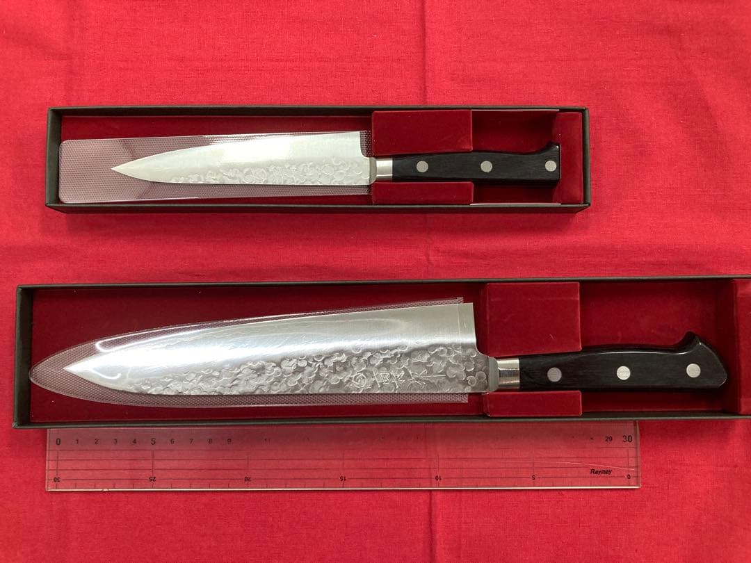 高村刃物 高村作 槌目 牛刀 210㎜＆ペティ130㎜ VG10鋼 未使用品