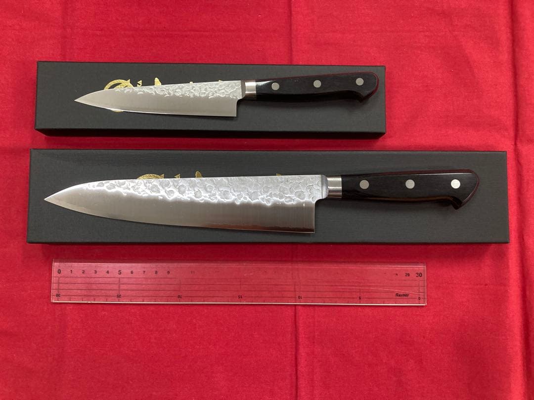 高村刃物 高村作 槌目 牛刀 210㎜＆ペティ130㎜ VG10鋼 未使用品