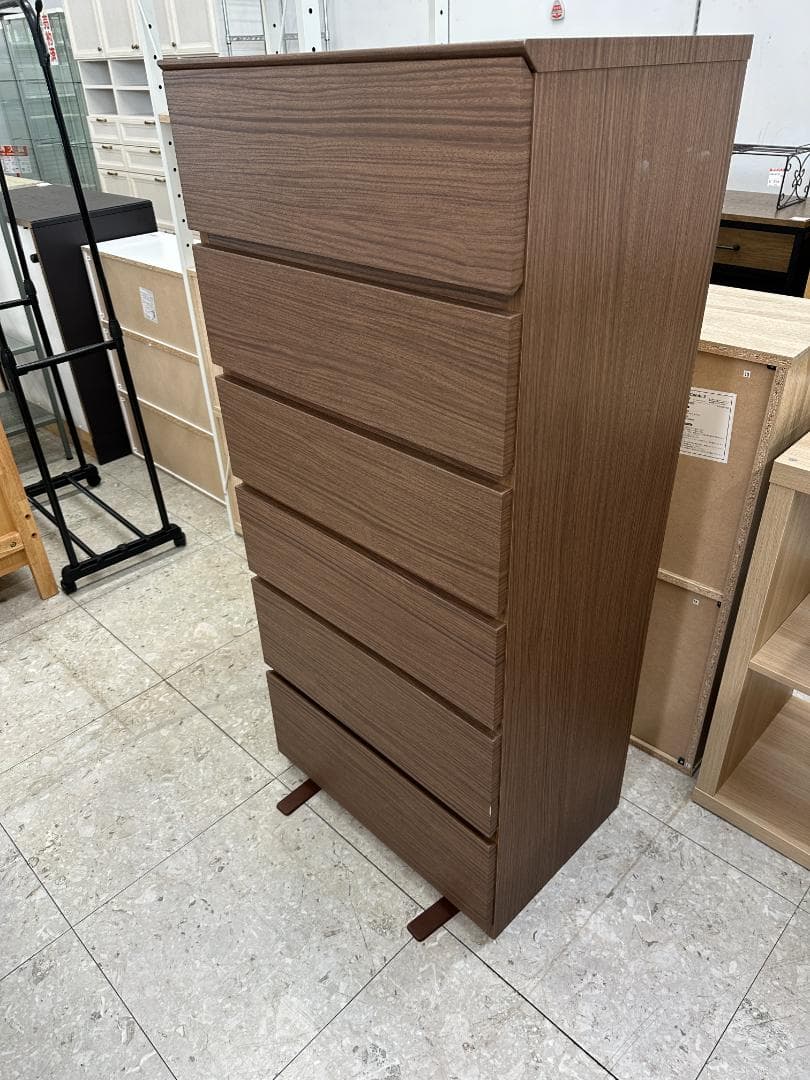 ニトリ　チェスト　6段　クエス60　ブラウン