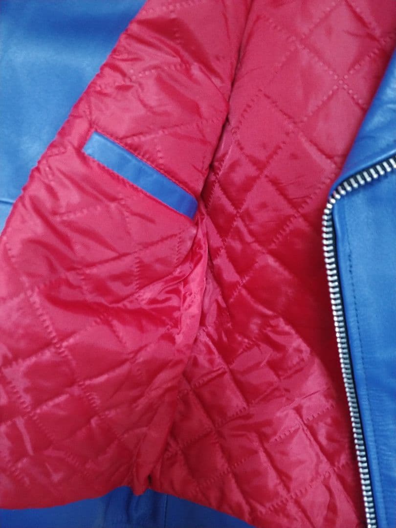 HORN WORKS レザー ダブルライダースジャケット S 青