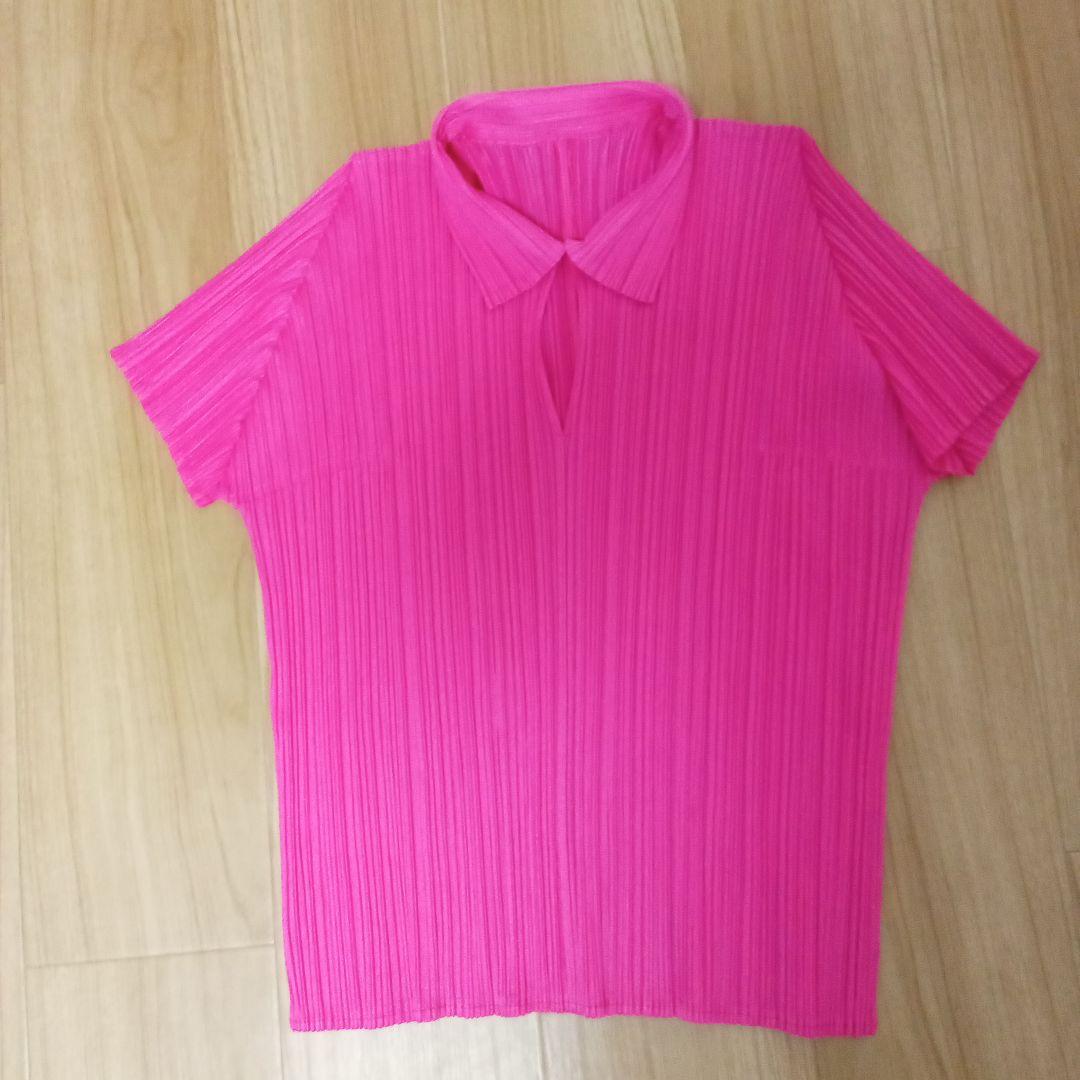 イッセイミヤケプリーツプリーズ 半袖シャツ ピンク